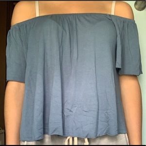Blue off the shoulder top
